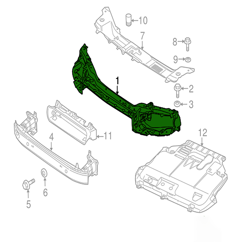 Womala フロントラジエーターサポート OE 31335263 フロントエンドフレーム ボルボ S40 V50 C30